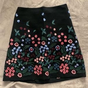 EUC Zara Embroidered Mini Skirt